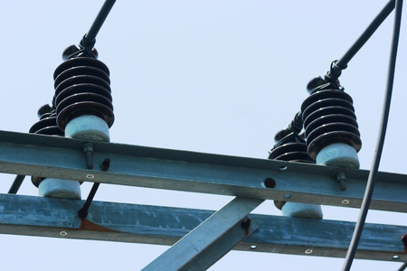 detail of the electrical system of the power plant on the street to produce electricityの写真素材