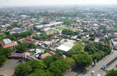 cityscape of Semarang from agung mosque tower, capital of Central Java, Indonesiaのeditorial素材