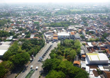 cityscape of Semarang from agung mosque tower, capital of Central Java, Indonesiaのeditorial素材