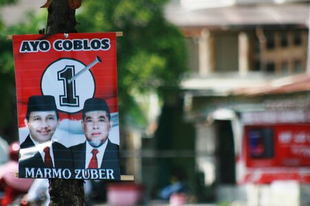 photo board member candidate who campaigned on the highway, Indonesiaのeditorial素材