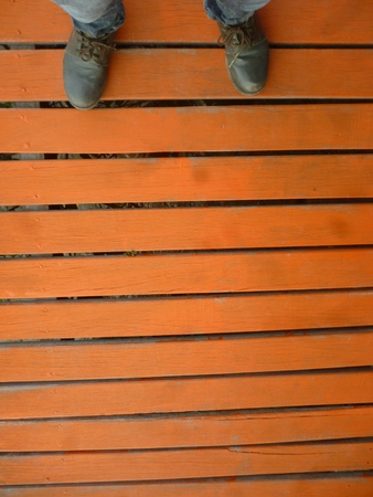 foot step at Mangrove forest in Indonesia located in Rembang, Central java