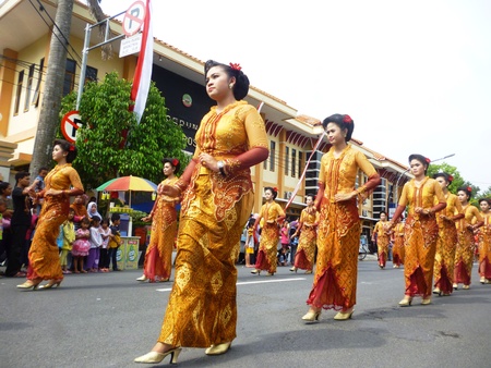 parade to celebrate javanese tradition and unity at blora, central java, Indonesia