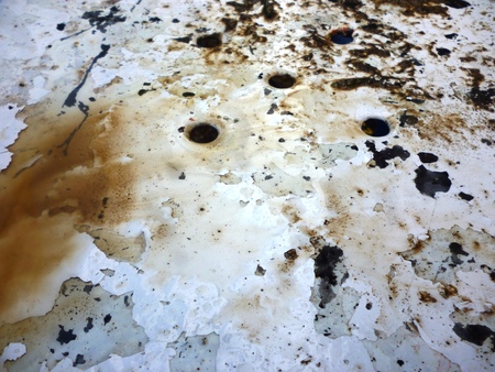 close up coffee stains on white zinc