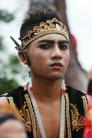 Blora, Central Java, Indonesia. 25/09/2016: Indonesian Culture carnival to commemorate the anniversary of Independence dayのeditorial素材
