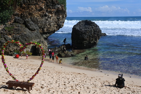 slili beach, in wonosari, Yogyakartaのeditorial素材