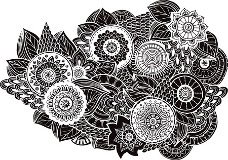 Fine traditional oriental black ornamentの写真素材