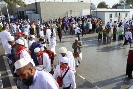 pilgrims activity at Quba Mosque in Medina, Saudi Arabiaのeditorial素材