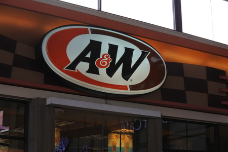 Juanda International Airport, Indonesia - September 23, 2017: A&W fast food restaurant at the airport terminalのeditorial素材