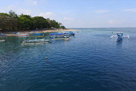 Senggigi Beach at Lombok island West Nusa Tenggara Indonesiaの写真素材