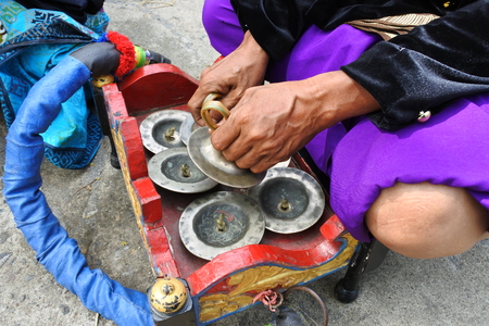 Lombok, September 24, 2017: gendang beleq of sasak lombok street performance at art festival in Mataramのeditorial素材