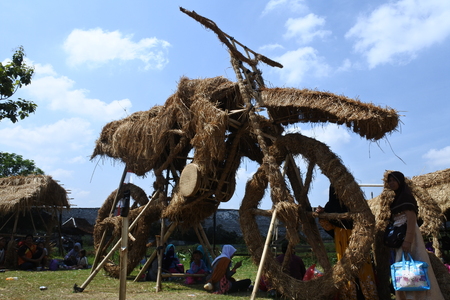 Straw Festival, Central Java, Indonesiaのeditorial素材
