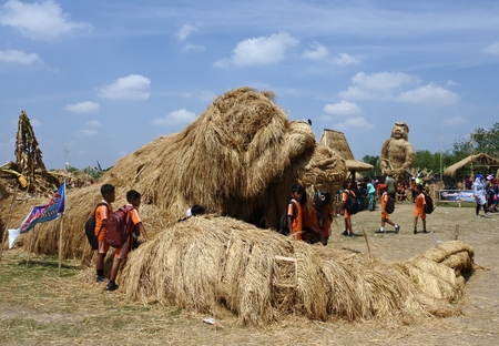 Straw Festival, Central Java, Indonesiaのeditorial素材