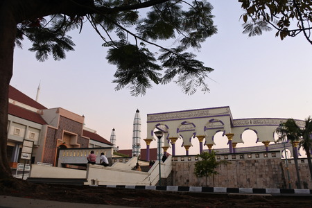 agung mosque as new landmarks located in semarang city, central java, indonesiaの写真素材