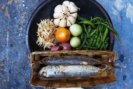 Â  brooded sea fish and lodeh seasoning soupの写真素材