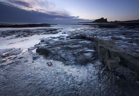 Bamburugh Castle, Northumberland - 6amの写真素材