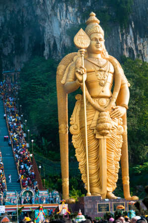 20 January 2011, Kuala Lumpur, Malaysia: Over a million people gather at the Batu Caves for the annual Thaipusam festival to celebrate the Hindu deity Murugan.のeditorial素材
