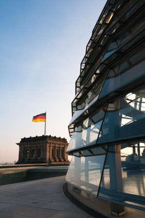 03 October 2010, Berlin, Germany: The dome of the Reichstag, sitting on top of the German Parliament in Berlin.のeditorial素材