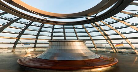 3 October 2010, Berlin, Germany: The open celing of the Reichstag dome.のeditorial素材