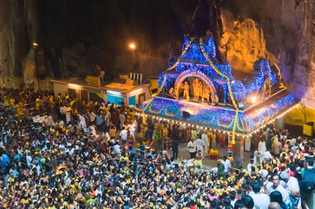 20 January 2011, Kuala Lumpur, Malaysia: Over a million people gather at the Batu Caves for the...