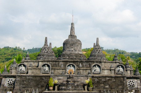 Brahma Vihara Arama in northern Bali is built in the style of the famous Borobudur templeの写真素材