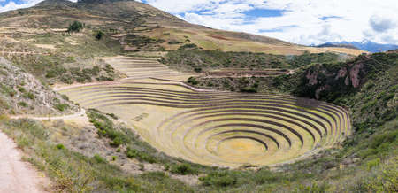 Moray is an Incan archaeological site consisting of concentric terraces dug into the landscapeのeditorial素材