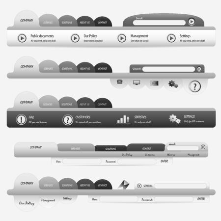 Five different circle menu to use in your webのイラスト素材