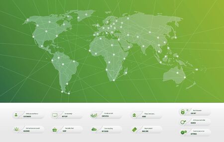 Green business world mapのイラスト素材