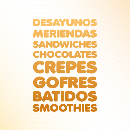 Spanish ice cream shop menuのイラスト素材