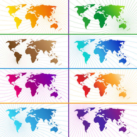 White big set of world mapのイラスト素材