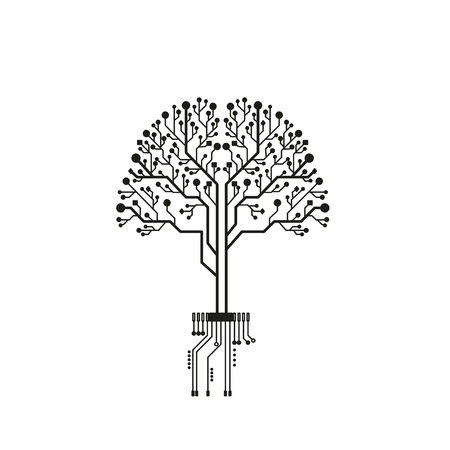 Tree circuit technology backgroundのイラスト素材