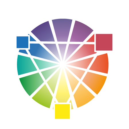 Color wheel With three secondary colors vector illustrationのイラスト素材