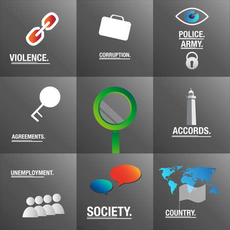 Police and Army Protection against violenceのイラスト素材