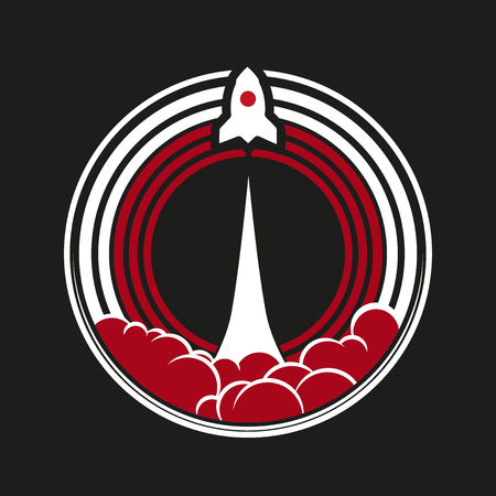 Start up launching rocket backgroundのイラスト素材