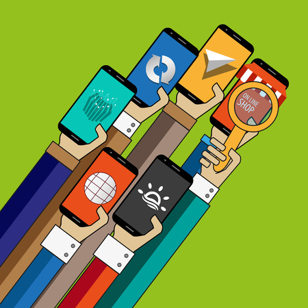 Modern smartphone for web banners, websites, infographicsのイラスト素材
