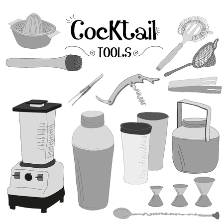 Cocktail tools board for restaurants and bar business vector illustrationのイラスト素材