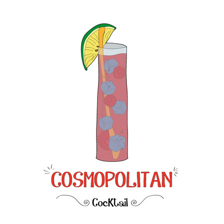 Cosmopolitan cocktail bar illustration for businessのイラスト素材