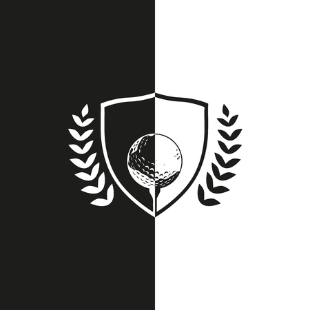 Black and white golfのイラスト素材