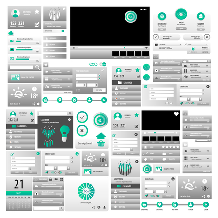 Online business button set for web siteのイラスト素材
