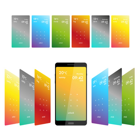 Pattern to unlock screen for smartphoneのイラスト素材