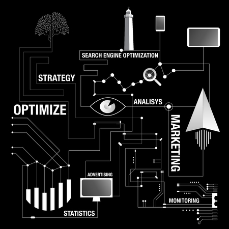 Search engine optimization map backgroundのイラスト素材