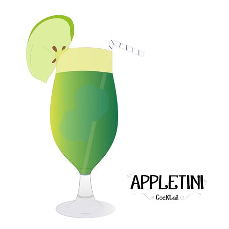 Apple cocktail graphic illustrationのイラスト素材