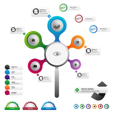 Marketing buttons set for online businessのイラスト素材