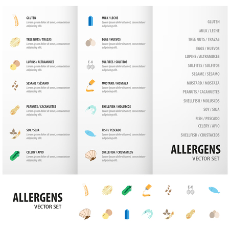 Allergens big triptych design for business in Septemberのイラスト素材