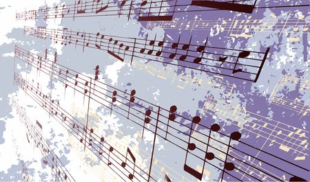 Music notes in front of a textured backgroundのイラスト素材