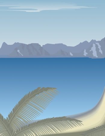 landscape a small street with the extent of seaのイラスト素材