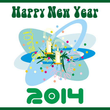 happy new year with candles twoのイラスト素材