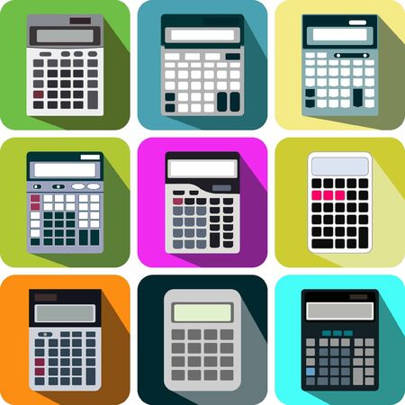 nine collection icons calculatorのイラスト素材