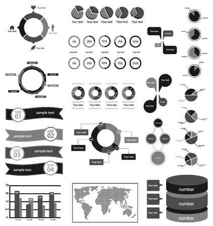 infographics elements can be used to update the company, school, office, and others.のイラスト素材