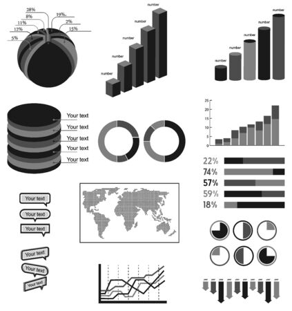 infographics elements can be used to update the company, school, office, and others.のイラスト素材