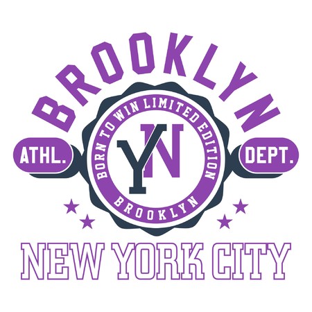 Graphic design brooklyn new york city for t-shirtsのイラスト素材